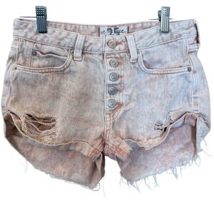 Free People Jean Shorts Romeo We The Free Rolled Hem Cut Off Denim Button Fly 25